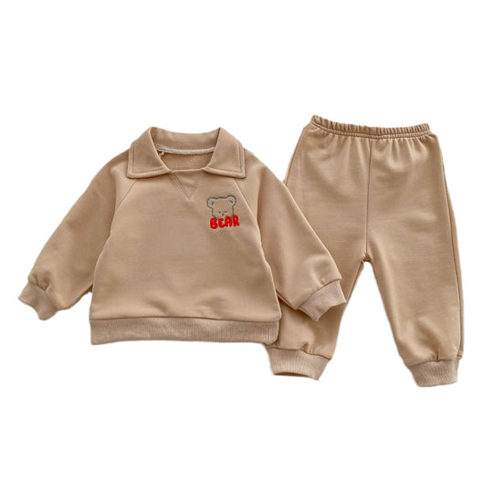 Baby Bear Lapel Sweater Two-piece Set kids & baby Zimivas