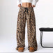 New Casual Pants Leopard Print Wide Leg Pants Women Clothing Zimivas