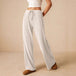 Women's Fashion Lace-up Straight Wide-leg Pants Women Clothing Zimivas