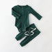 Spring Baby Corduroy Two-piece Set Green 0 Zimivas