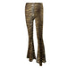 Women's High Waist Casual Pants Fashion Slim Leopard Print Bell-bottom Pants 0 Zimivas