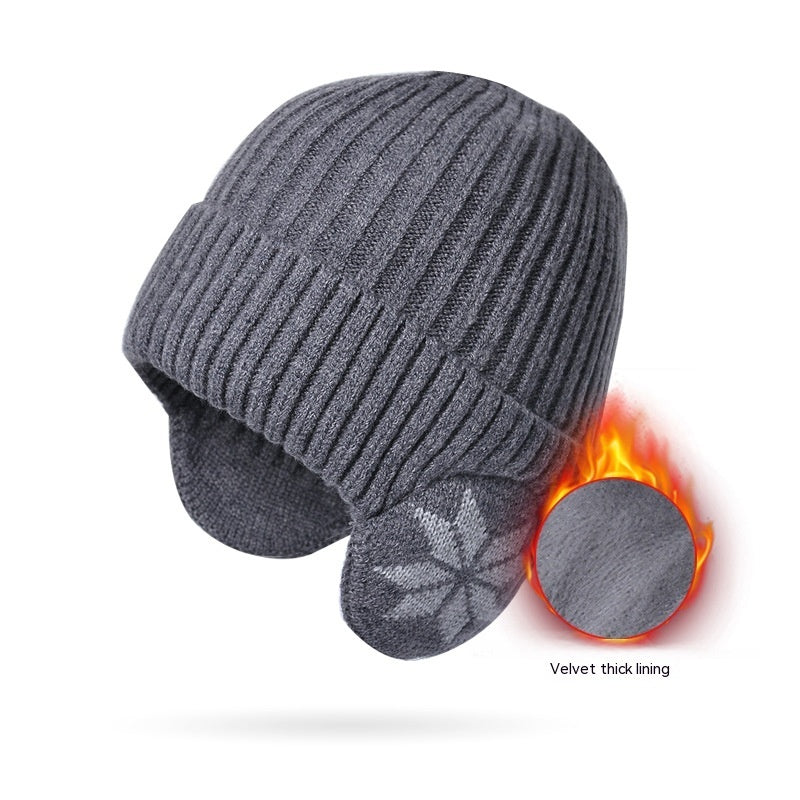 Thermal Knitting Woolen Cap Men's Fleece-lined Thickened Winter Trending Products Dark Gray 0 null