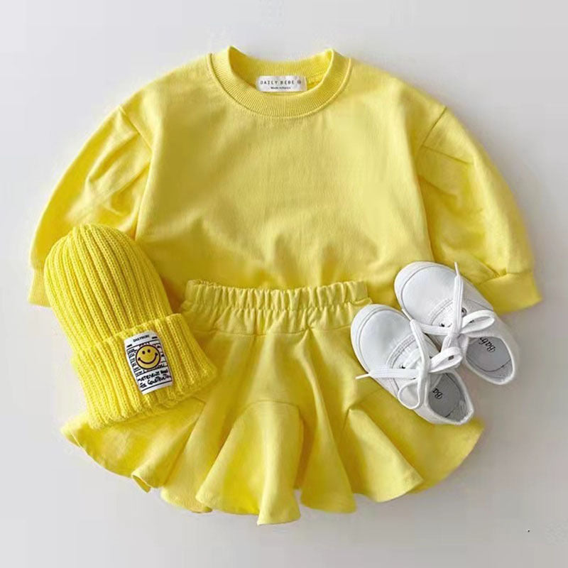 Fashionable Clothing Suit Baby Leisure Children's Clothing Candy Color Yellow kids & baby Zimivas