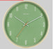 minimalist silent wall clock Green number log wood frame 0 null