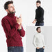 men Fashion Winter Vintage Sweaters Striped Turtleneck Long Sleeve Loose Knitwear pullover Men Clothing Zimivas