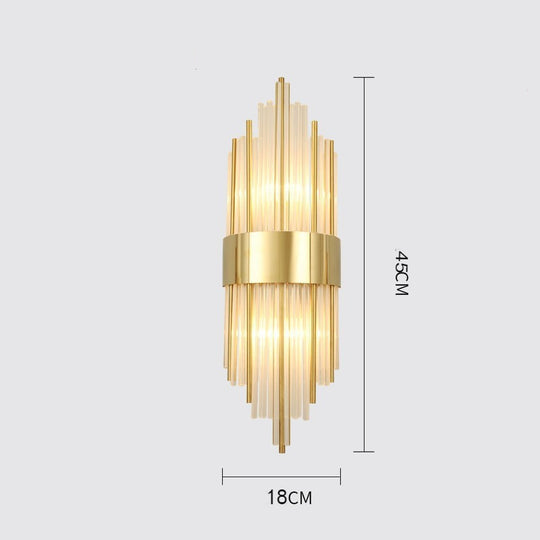 Light Luxury Living Room Modern Minimalist TV Background Wall Lamp T30 small gold Warm light 0 null