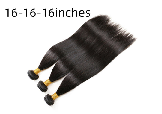 Brazilian real hair wig 16and16and16 three piece set Hair accessories Zimivas