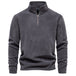 Fashion Personality Stand-collar Zippered Sweatshirt With Fleece Winter Casual Pullover Top Men's Clothing Dark Gray men clothing Zimivas