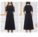 Lace Embroidered Stitching Fungus Edge Off-the-shoulder Ruffled Slim Dress 0 null