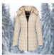 Mid-length Slim-fit Quilted Jacket Beige women clothing Zimivas