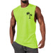 Coconut Tree Embroidery Vest Summer Beach Tank Tops Workout Muscle Men Sports Fitness T-shirt Fluorescent Green Men Clothing Zimivas