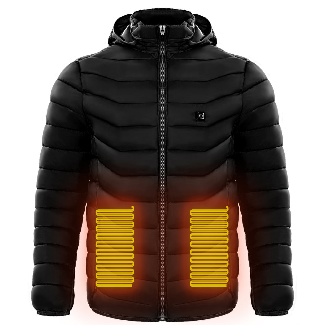 Men Heated Puffer Jacket Electric Heating Coat Insulated Hood Windbreaker 9Heat Zones Black Men Clothing Zimivas