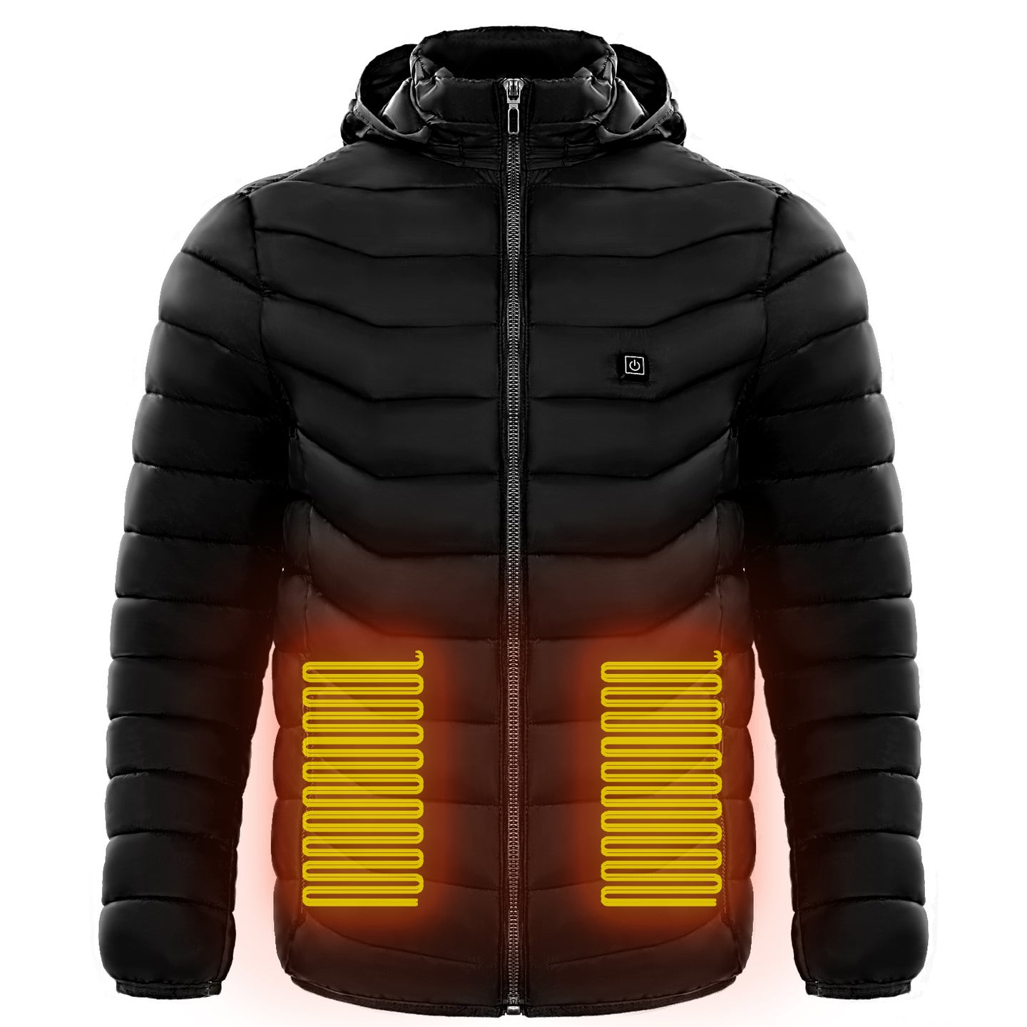 Men Heated Puffer Jacket Electric Heating Coat Insulated Hood Windbreaker 9Heat Zones Black Men Clothing Zimivas