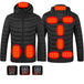 Men Heated Puffer Jacket Electric Heating Coat Insulated Hood Windbreaker 9Heat Zones Black Zone9 Men Clothing Zimivas