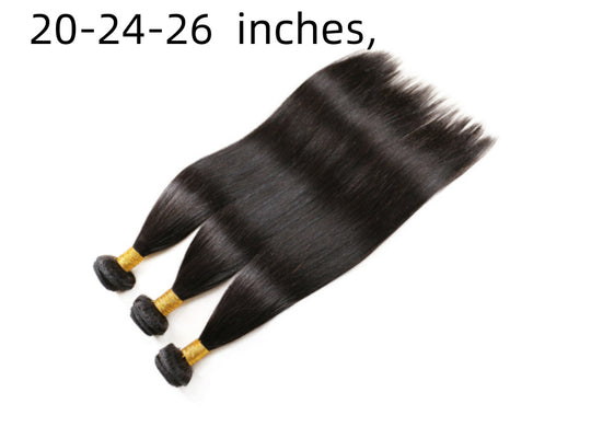 Brazilian real hair wig 20and24and26 three piece set Hair accessories Zimivas