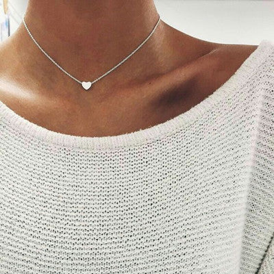 Simple Fashion Gold Color Double-sided Love Pendant Necklaces Clavicle Chains Necklace Women Jewelry Valentines Day Gift 4 null