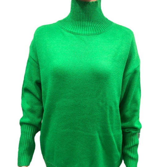 Women's Long-sleeved Pullover Solid Color Sweater Yellow Green 0 null