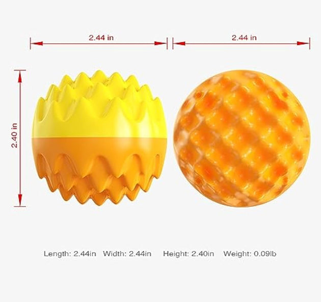 Squeaky Dog Ball Toy For Aggressive Chewers Dental Dog Toy For Healthy Teeth Gums Spiky Ball Durable Floatable Rubber Pet Toys Mental Enrichment - All Breed Sizes 4 null