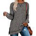 Women's Long Sleeve Loose Casual Fall Pullover Solid Color Top Grey Women Clothing Zimivas