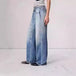 Retro Mid-waist Women's Jeans Loose Wide-leg Plus Size Straight-leg Pants Light Blue 0 null