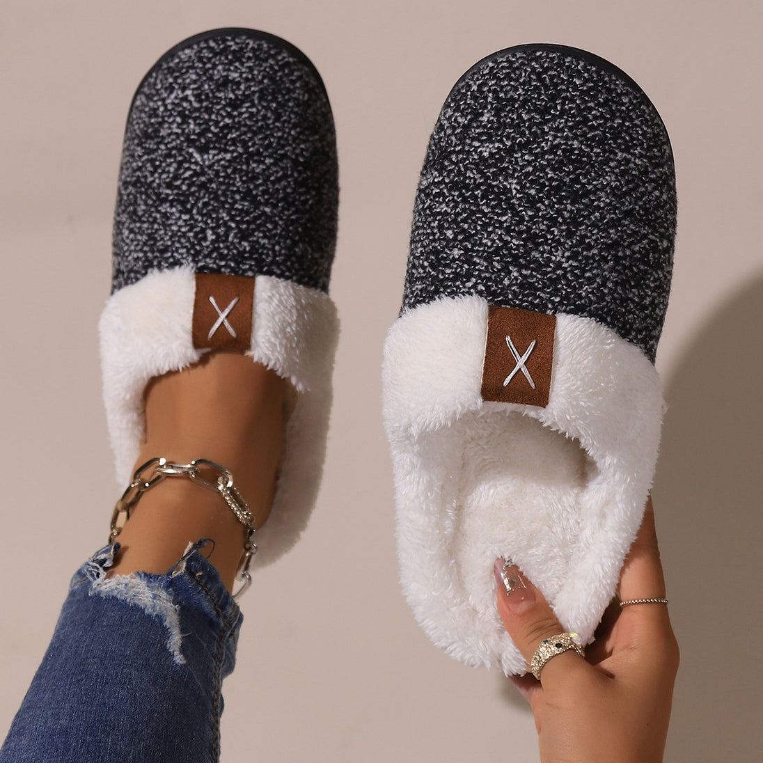 Winter Plush Slippers Fashion Thick Bottom Warm House Shoes For Women Men Indoor Floor Slipper 4 Zimivas