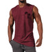 Coconut Tree Embroidery Vest Summer Beach Tank Tops Workout Muscle Men Sports Fitness T-shirt Wine Red Men Clothing Zimivas