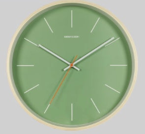 minimalist silent wall clock Green scale log wood frame 0 null