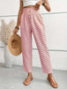 Women's Slim-fit Buttoned Straight Loose Trousers Pink Women Clothing Zimivas