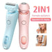 2 In 1 Hair Removal Epilator USB Rechargeable Trimmer Women Body Razor Face Leg Armpit Bikini Hand Pubic Shaver Hair Remover Hair accessories Zimivas