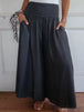 Casual High Waist Smocking Wide Leg With Pockets Denim Women's Pants 0 null