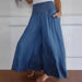 Casual High Waist Smocking Wide Leg With Pockets Denim Women's Pants 0 null