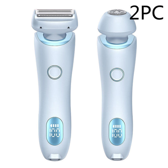 2 In 1 Hair Removal Epilator USB Rechargeable Trimmer Women Body Razor Face Leg Armpit Bikini Hand Pubic Shaver Hair Remover Blue 2PC USB Hair accessories Zimivas