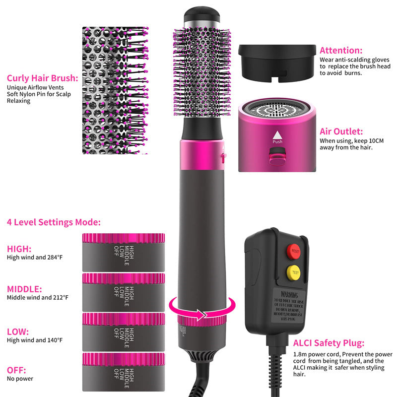 Professional 5 In 1 Hair Dryer Brush Dryer And Straightening Brush Electric Hair Styling Tool Automatic Hair Curler Beauty Supplies Gadgets 0 null