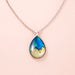 Fashion Aurora Mountains Starry Glass Necklace Silver Teardrop Pendant Necklaces For Women Girls Aesthetic Jewelry Jewelry Zimivas