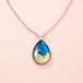 Fashion Aurora Mountains Starry Glass Necklace Silver Teardrop Pendant Necklaces For Women Girls Aesthetic Jewelry Jewelry Zimivas