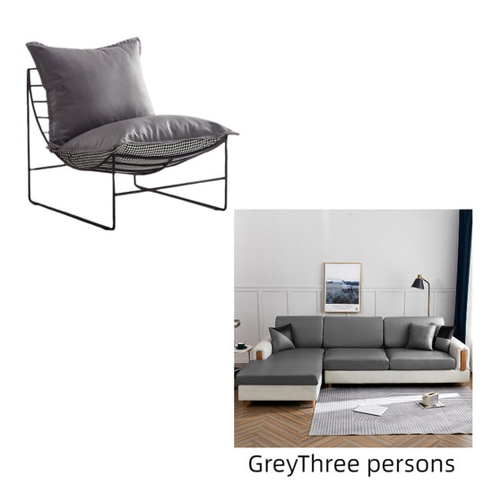 Single Person Minimalist Luxury Iron Sofa Chair Leisure Grey leather suit A Steel pipe payment 0 Zimivas