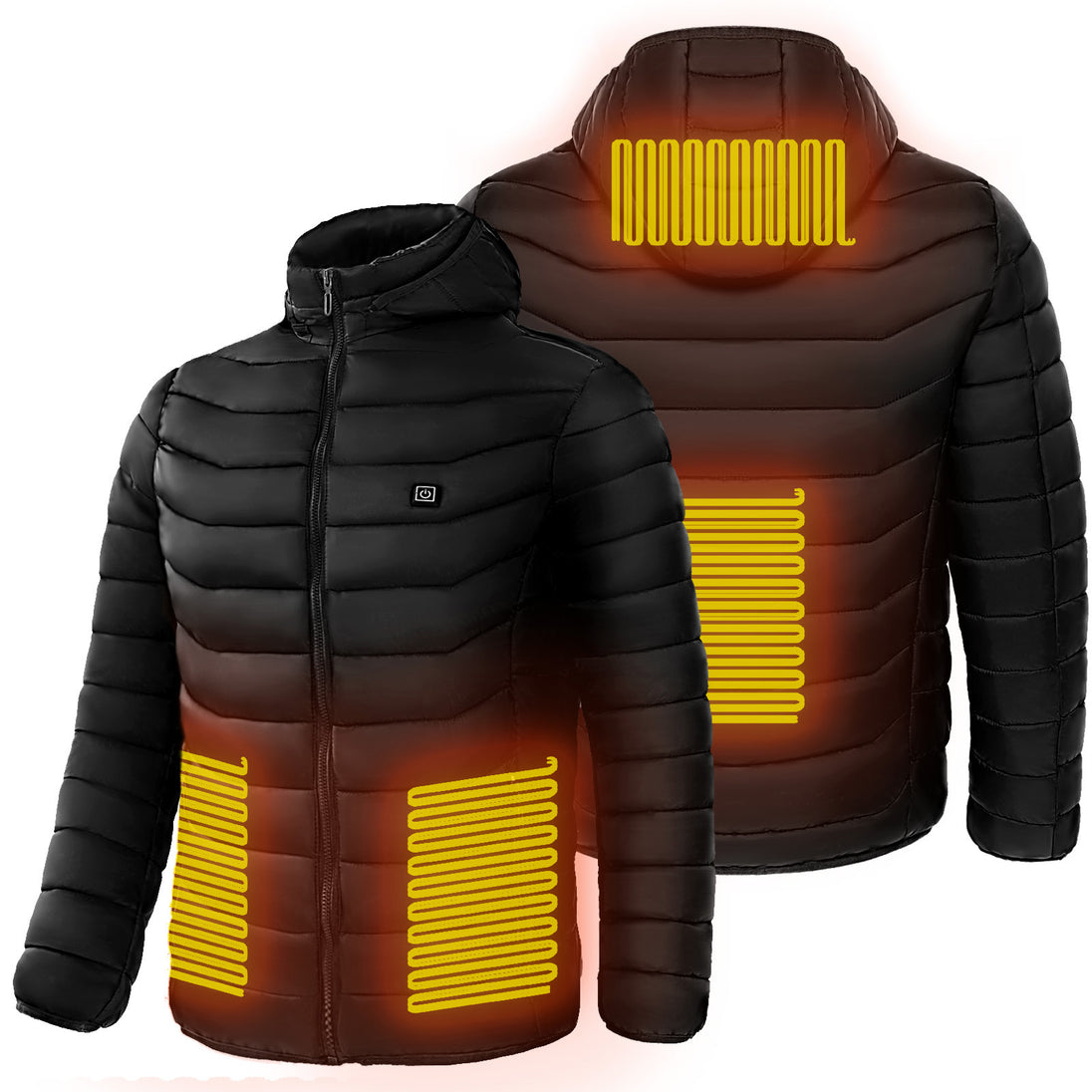 Men Heated Puffer Jacket Electric Heating Coat Insulated Hood Windbreaker 9Heat Zones Men Clothing Zimivas