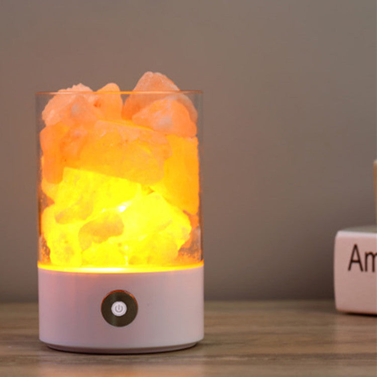 USB Crystal Light Himalayan Salt LED Lamp White 0 null