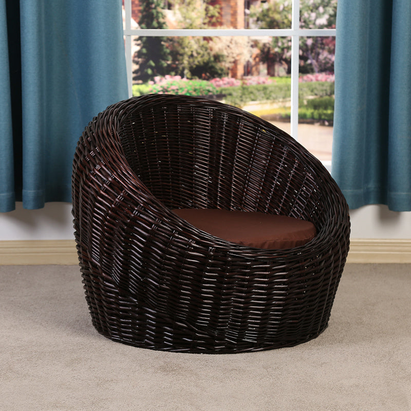 Sofa Chair Creative Wicker Rattan Black with seat cushio M 0 null