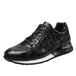 Crocodile Pattern Light Luxury Sports Versatile Elevated Leather Shoes Black 0 null