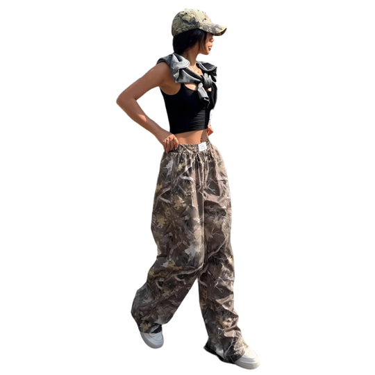 Slimming Casual Pants Hip Hop Retro Street Multi-pocket Camouflage Cargo Pants For Women Y2k Hip-hop Cargo Grunge Baggy Trousers Women Clothing Zimivas