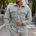 Men's Lapel Single Breasted Solid Color Jacket Light Gray 0 null