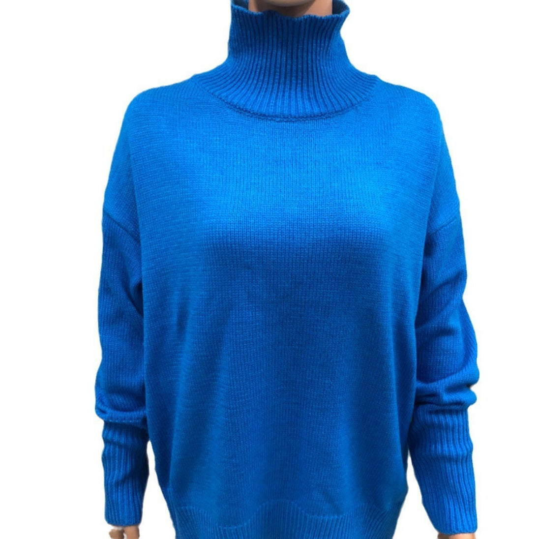 Women's Long-sleeved Pullover Solid Color Sweater Sapphire Blue 0 null