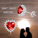 Birthstone Zircon Earrings for Women Girls Heart Shape Stud Earrings 5 null