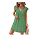 Loose Women's Dresses V-neck Sexy Skirts dress Summer Green women clothing Zimivas