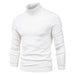 Men's Solid Color Slim Pullover Turtleneck Sweater Winter Casual Tops Clothing White Men Clothing Zimivas