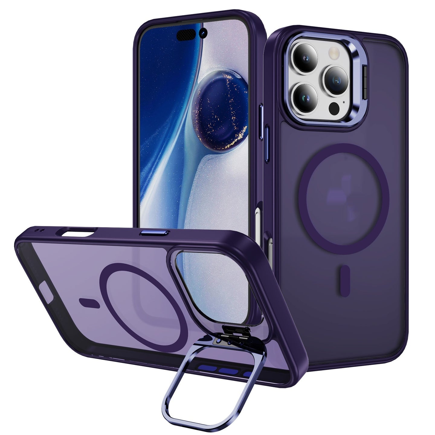 Magnetic Phone Case Lens Bracket Phone Case Dark Purple 0 null