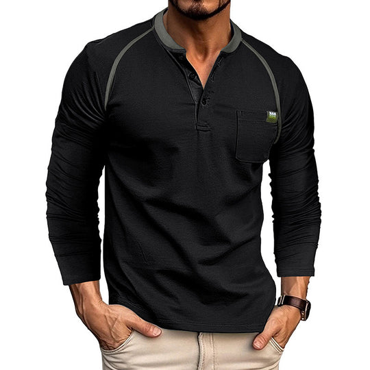 Fashion Colorblock Casual Amazon Men's Top Black 0 null