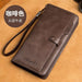 Men's Long Wallet Genuine Leather Wallet Brown 0 Zimivas