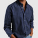 2024 Men's Shirt New Long Sleeve Lapel Navy Blue Men Clothing Zimivas